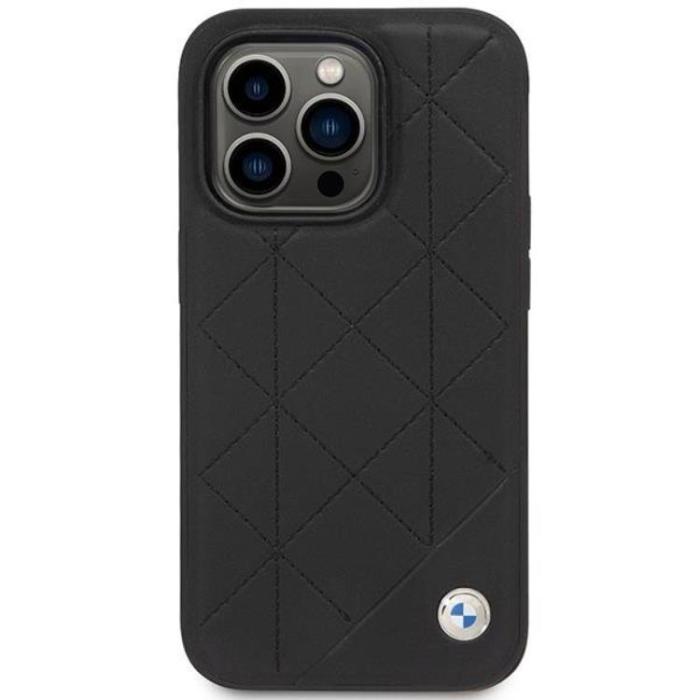 BMW - BMW iPhone 14 Pro Mobilskal Läder Quilted- Svart
