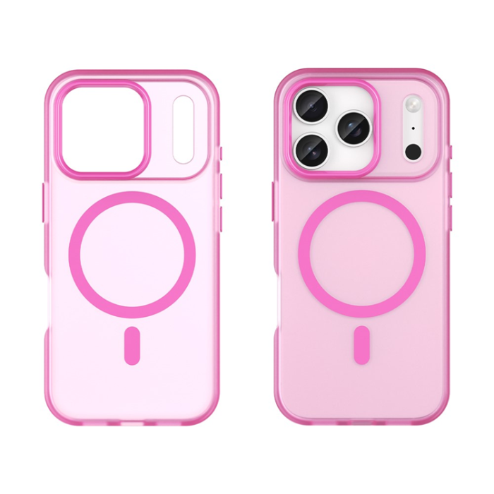 A-One Brand - iPhone 17 Pro Mobilskal MagSafe Slim Matte Translucent - Rosa