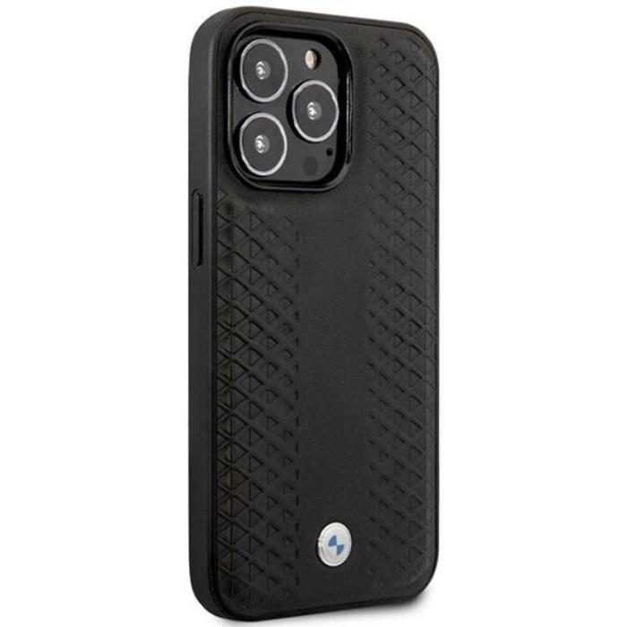 BMW - BMW iPhone 14 Pro Max Mobilskal Magsafe Läder Diamond Pattern