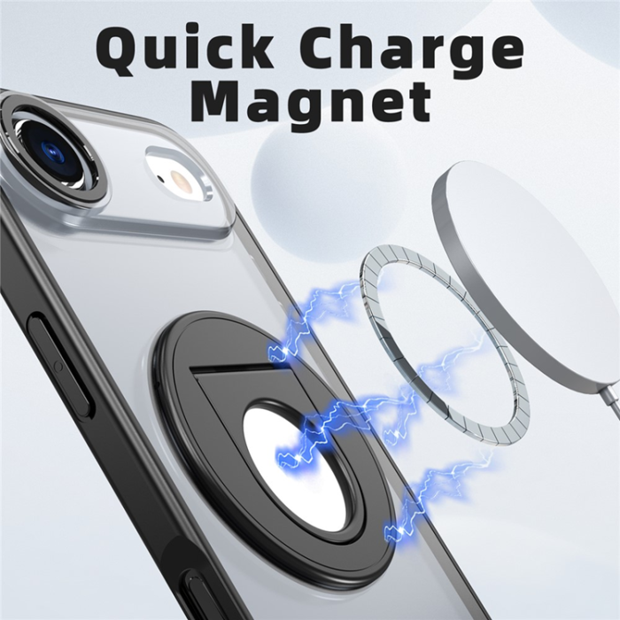 A-One Brand - iPhone 17 Air Mobilskal MagSafe Rotating Kickstand - Svart