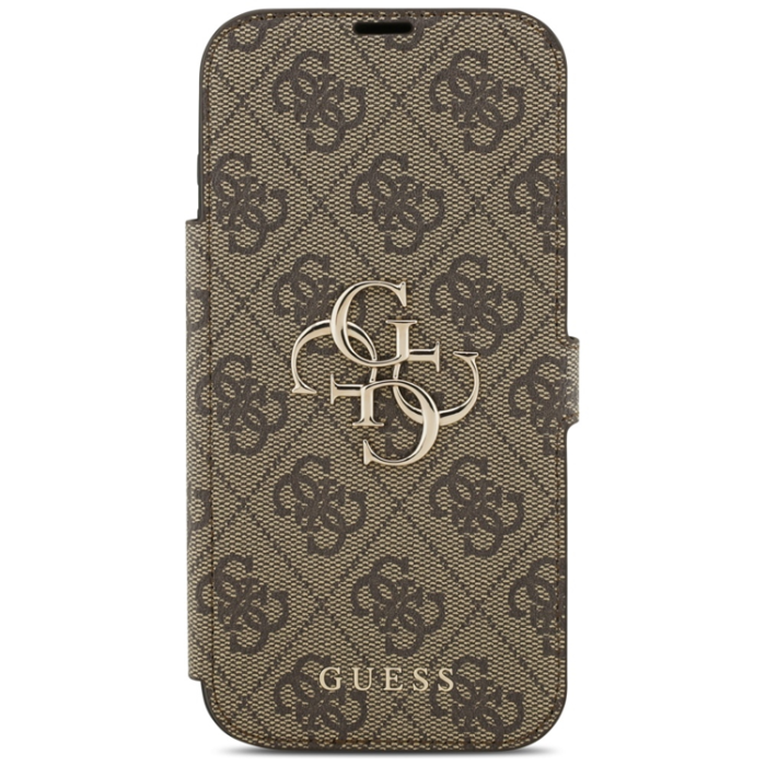 Guess - Guess iPhone 17 Pro Max Plånboksfodral Metal Logo - Brun