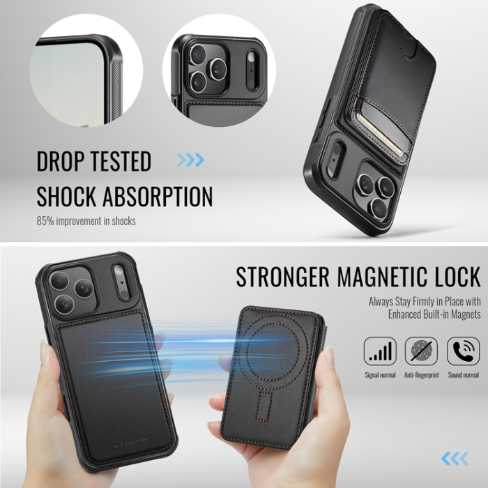 JEEHOOD - JEEHOOD iPhone 17 Pro Mobilskal MagSafe Detachable Korthållare