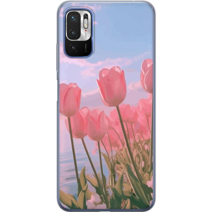 iSecrets - Mobilskal till Xiaomi Redmi Note 10 5G med Rosa Tulpaner