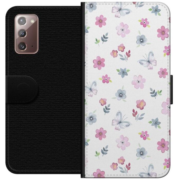 iSecrets - Plånboksfodral till Samsung Galaxy Note20 med Blommor och fjärillar