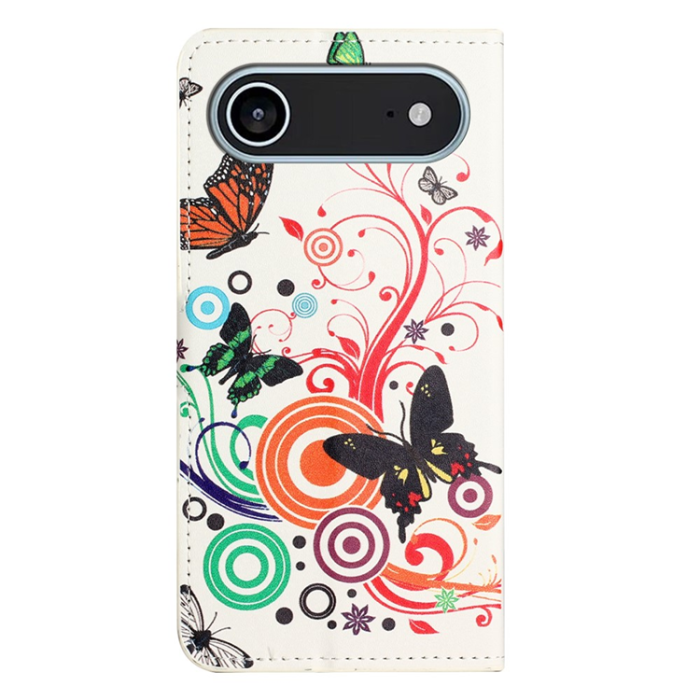 A-One Brand - iPhone Air Plånboksfodral Pattern Print - Vit Fjäril