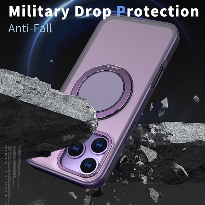 A-One Brand - iPhone 17 Pro Mobilskal MagSafe TPU+PC Kickstand - Lila