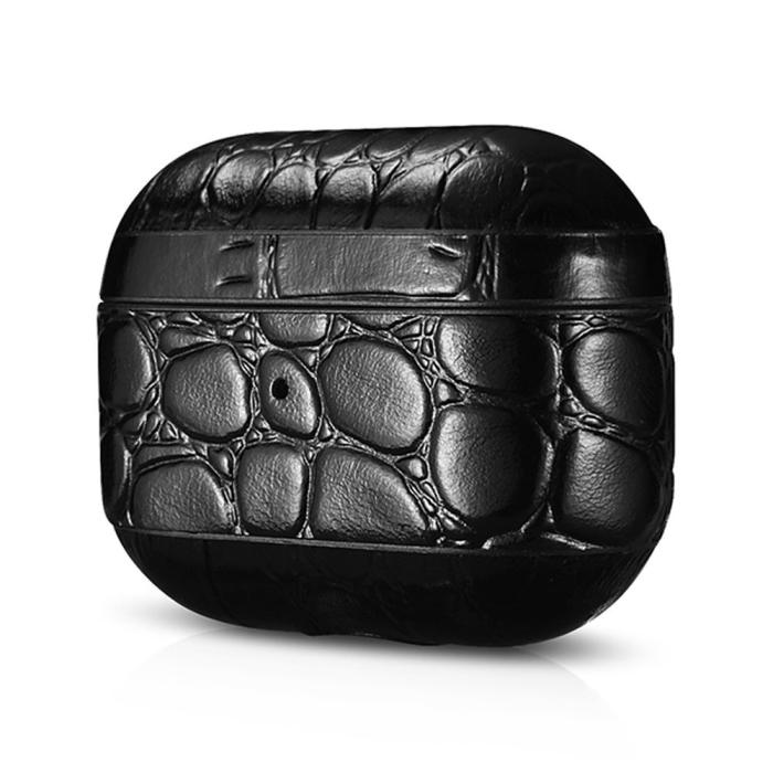 UTGATT5 - iCarer Crocodile Läder Skal Airpods Pro - Svart