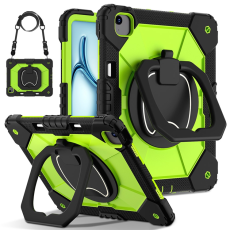 A-One Brand - iPad Air 13(2025/2024) Skal Kickstand - Svart/Gulgrön