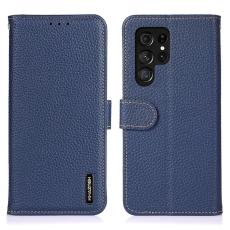 KHAZNEH - KHAZNEH Samsung Galaxy S26 Ultra Pl&aring;nboksfodral &Auml;kta L&auml;der Flip - Bl&aring;