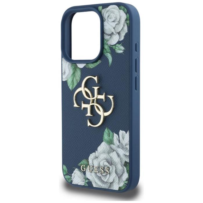 Guess - Guess iPhone 16 Pro Max Mobilskal Grained Roses Big 4G logo