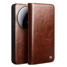 QIALINO - Qialino Xiaomi 15 Ultra Plånboksfodral Äkta Läder Cow - Brun
