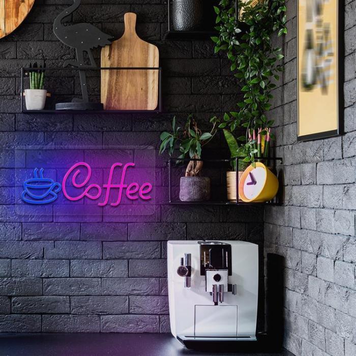 Neolia - Neolia LED Neon PLEXI COFFEE NNE11 - Rosa/Blå