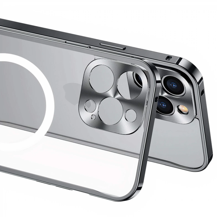A-One Brand - iPhone 13 Pro Max Skal Magsafe Metall Frame - Silver