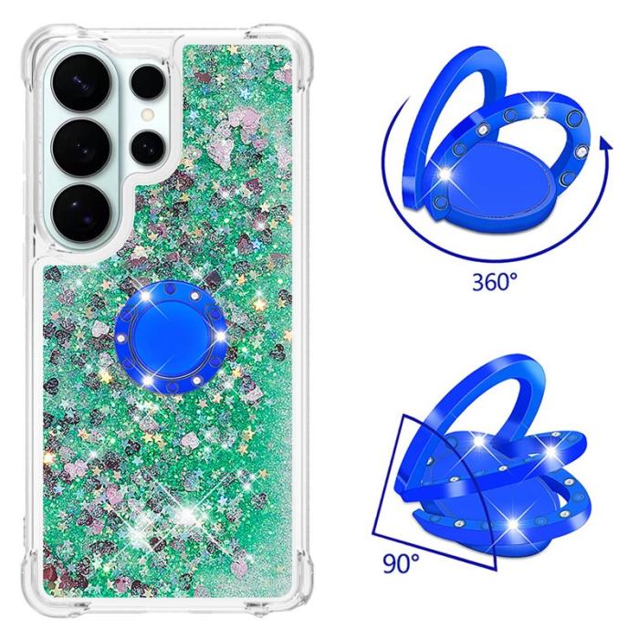 OEM - Mobilskal till Samsung Galaxy S26 Ultra TPU Stöd - Grön / Hjärtan