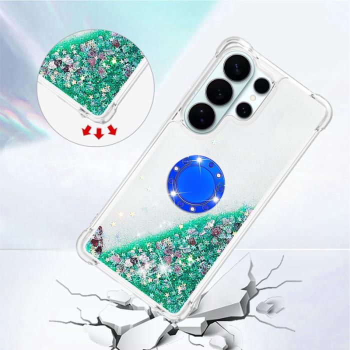 OEM - Mobilskal till Samsung Galaxy S26 Ultra TPU Stöd - Grön / Hjärtan