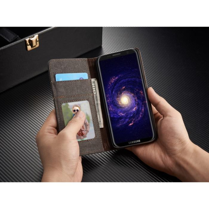 Caseme - Caseme Canvas Plånboksfodral Samsung Galaxy S8 Plus - Svart