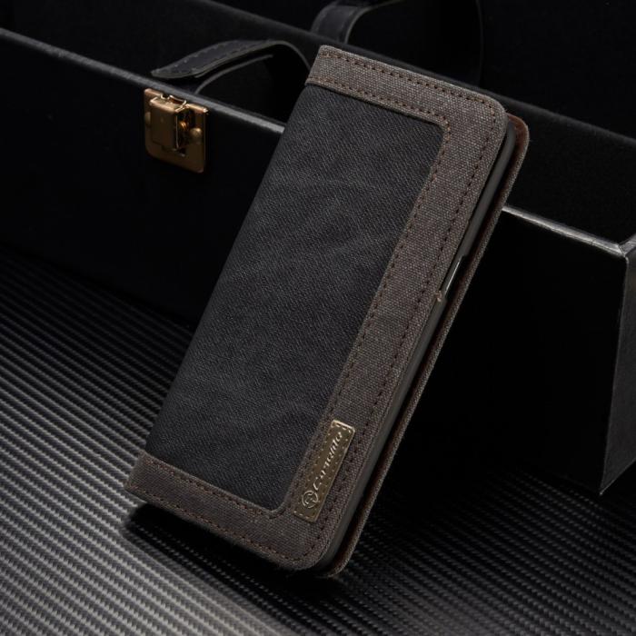 Caseme - Caseme Canvas Plånboksfodral Samsung Galaxy S8 Plus - Svart