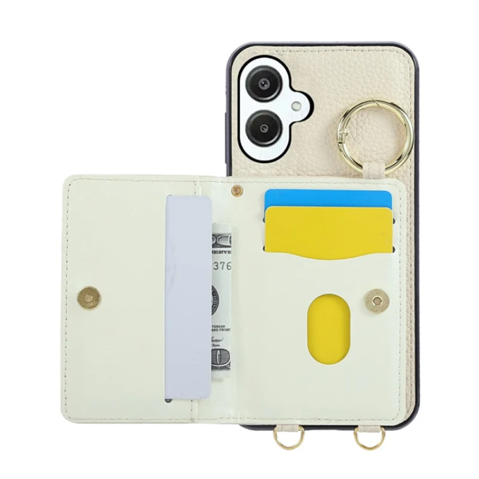 A-One Brand - Galaxy A06 4G / 5G Mobilskal Korthållare Kickstand Rhombus - Beige