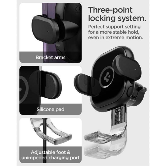 Spigen - Spigen Billhållare Och Billaddare Onetap Universal Ventgaller - Svart