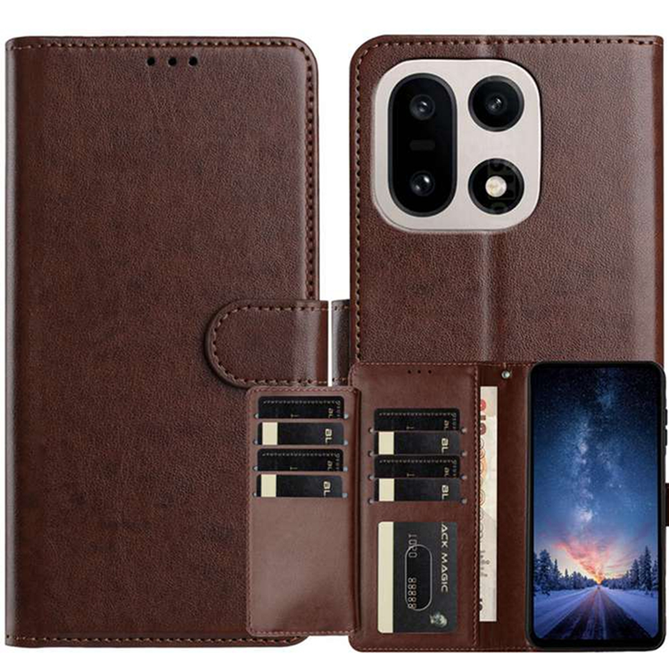 OnePlus 15 5G Plånboksfodral Folio Flip Konstläder (Kaffe) | 2353 | AlltMobil