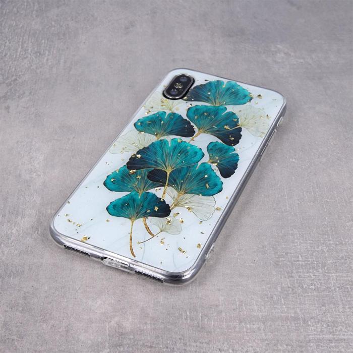 OEM - Guldglamourskal till Samsung Galaxy A55 5G med löv