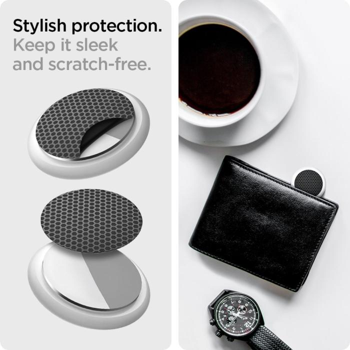 UTGATT5 - Spigen - Hydrogel Film Airskin 4-Set Apple Airtag - Carbon Svart