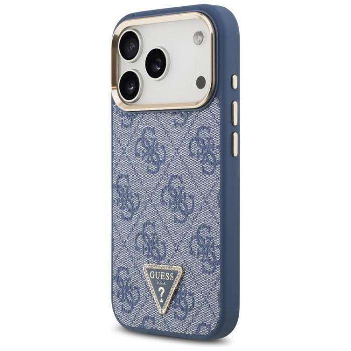 Guess - Guess iPhone 17 Pro Mobilskal MagSafe 4G Triangle Logo - Blå Guld