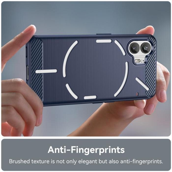 A-One Brand - Nothing Phone 2 Mobilskal Carbon Fiber Brushed - Blå