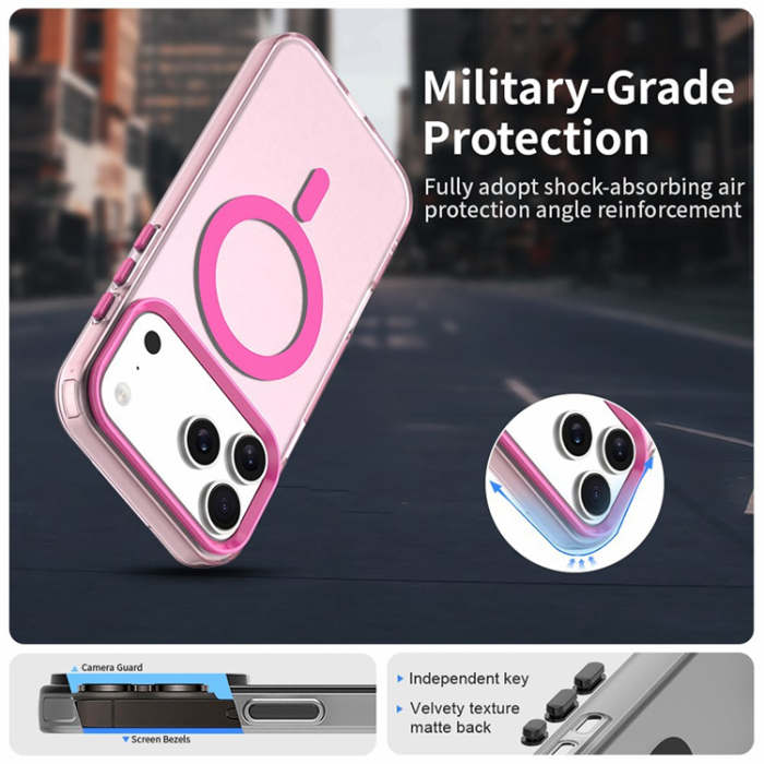 A-One Brand - iPhone 17 Pro Max Mobilskal MagSafe Anti Drop Hybrid - Röd