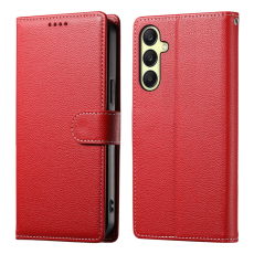 A-One Brand - Galaxy A17/A26 Plånboksfodral Litchi Läder Magnetic - Röd
