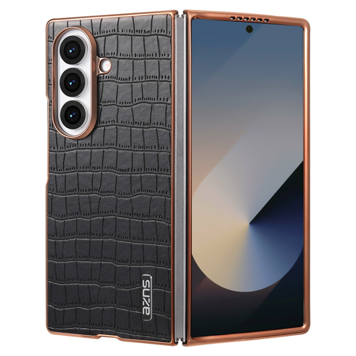 AZNS - AZNS Galaxy Z Fold 7 Mobilskal Crocodile Texture - Svart