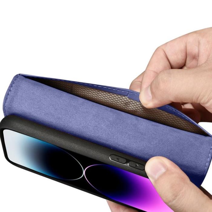 ICARER - iCarer iPhone 14 Pro Plånboksfodral 2in1 Äkta Läder - Ljuslila