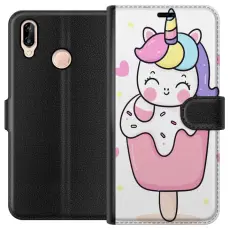 Gustaf - Pl&aring;nboksfodral till Huawei P20 lite med Glad enh&ouml;rning