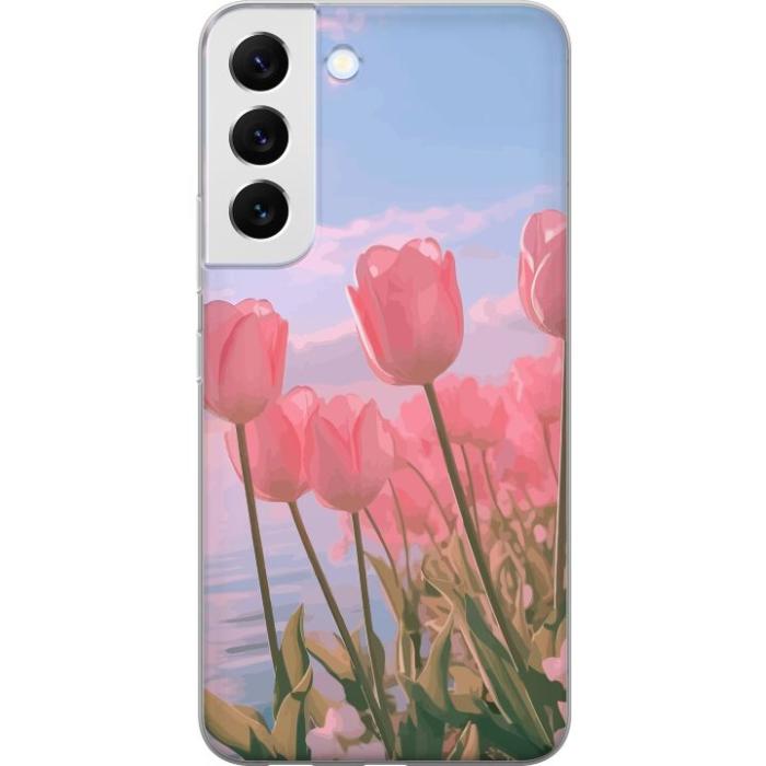 iSecrets - Mobilskal till Samsung Galaxy S22 5G med Rosa Tulpaner