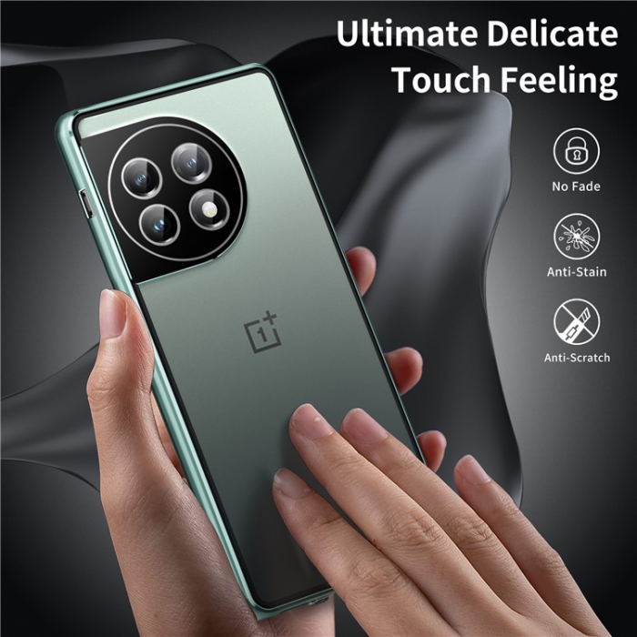 A-One Brand - OnePlus 11 5G Mobilskal Magnetic Metal Frame - Grön