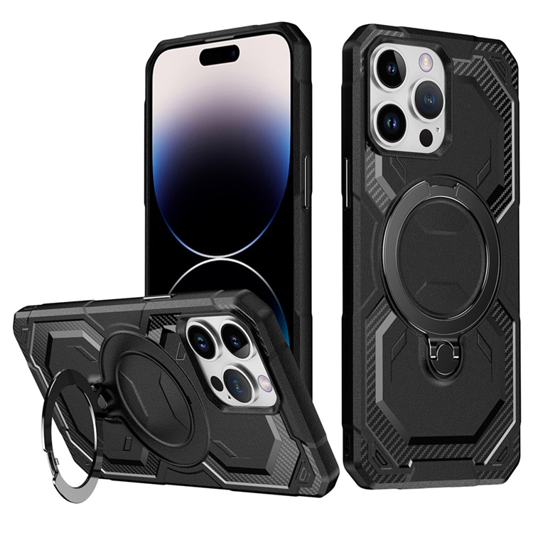 iPhone 14 Pro Max Mobilskal MagSafe Kickstand TPU + PC (Svart) | 2353 | AlltMobil