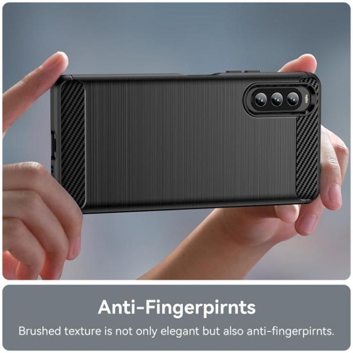 OEM - Sony Xperia 10 IV Skal Carbon Fiber - Svart
