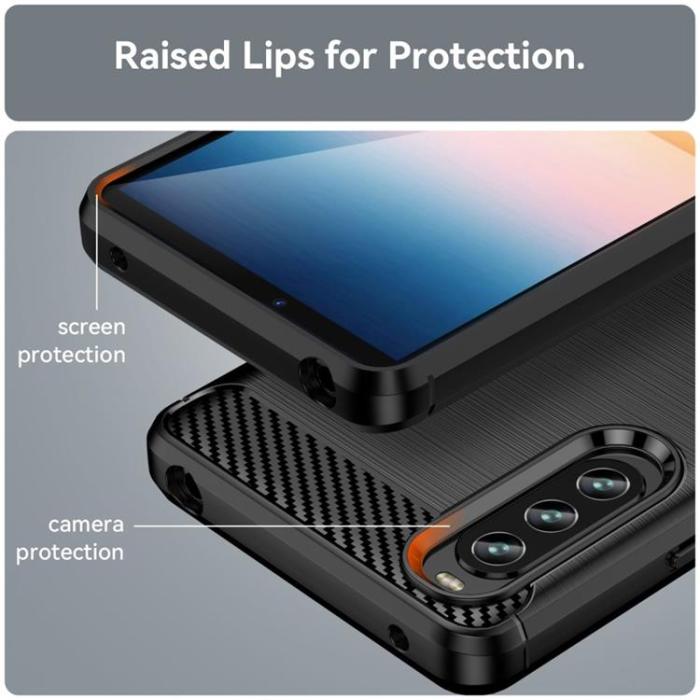 OEM - Sony Xperia 10 IV Skal Carbon Fiber - Svart