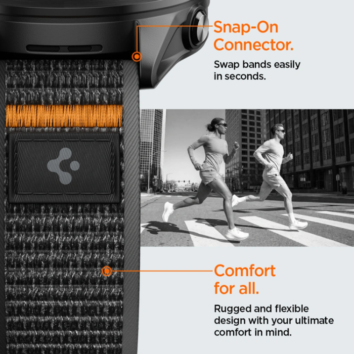 Spigen - Spigen Armband För Garmin Quick Release 22mm Active Athlex Air - Svart/Orange