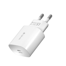 Devia - Devia V&auml;ggladdare 25W + USB-C Till USB-C Kabel - Vit