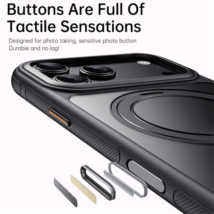 A-One Brand - iPhone 17 Pro Max Mobilskal MagSafe Kickstand TPU PC - Vit