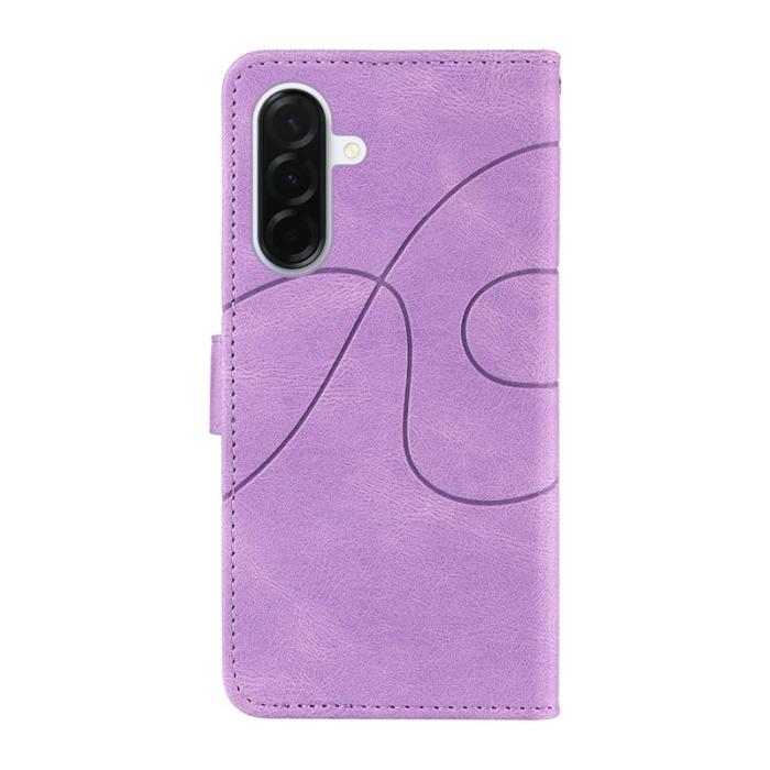 OEM - Samsung Galaxy A37 Plånboksfodral Konstläder Ställ med Kurvad Linje - Lila