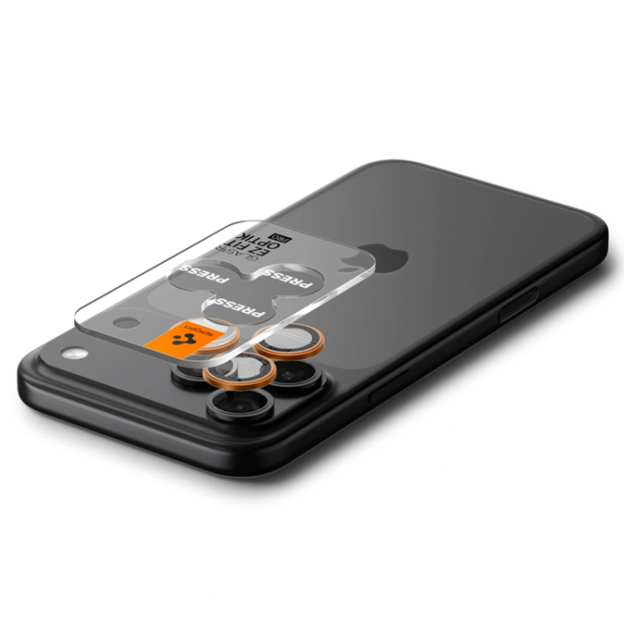 Spigen - [2-pack] Spigen iPhone 17 Pro/17 Pro Max Härdat Glas Kameraskydd EZ Fit - Orange