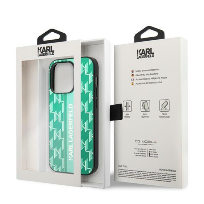 KARL LAGERFELD - Karl Lagerfeld iPhone 14 Pro Skal Monogram Stripe - Gr