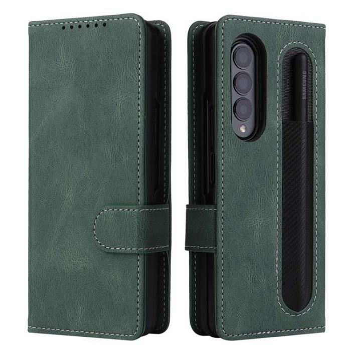A-One Brand - Galaxy Z Fold 4 Plånboksfodral 2in1 Detachable - Grön
