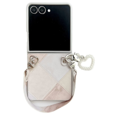 A-One Brand - Galaxy Z Flip 7 Mobilskal Retro Rhombus Med Love Pendant