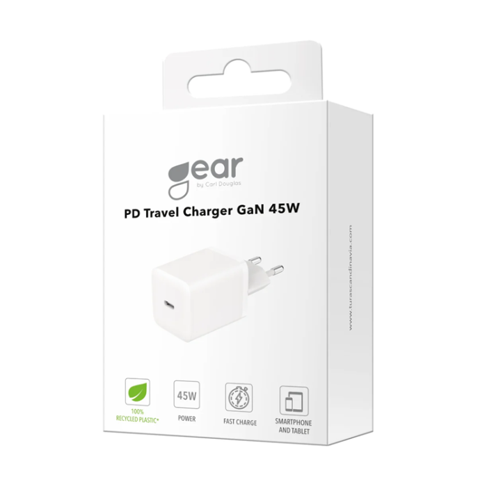 GEAR - Gear Snabbladdare PD/PPS 45W GaN 1xUSB-C 220V - Vit