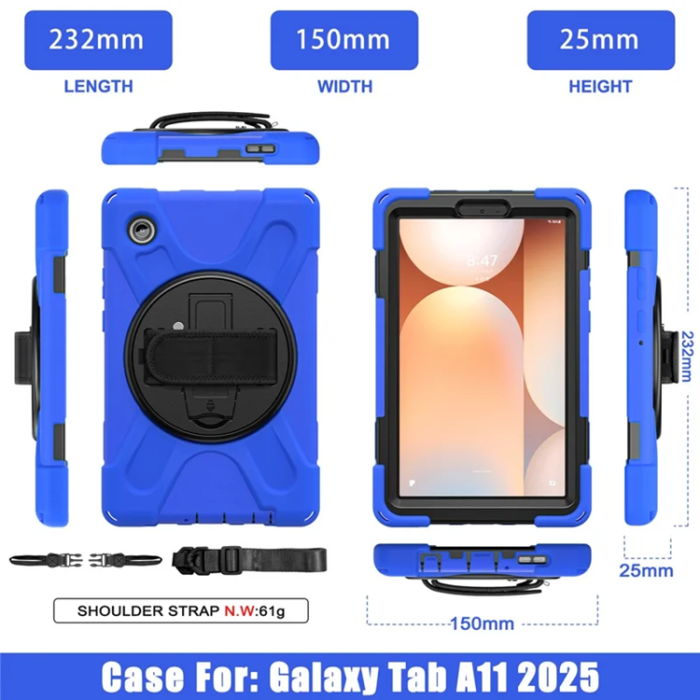 A-One Brand - Mobilskal till Galaxy Tab A11 Kickstand Silikon Axelrem