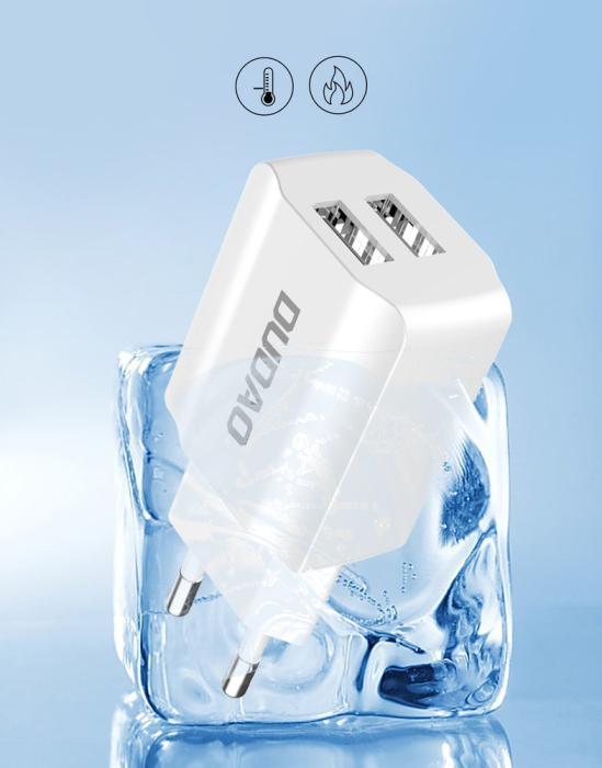 Dudao - Dudao Väggladdare USB EU + Lightning Kabel - Vit