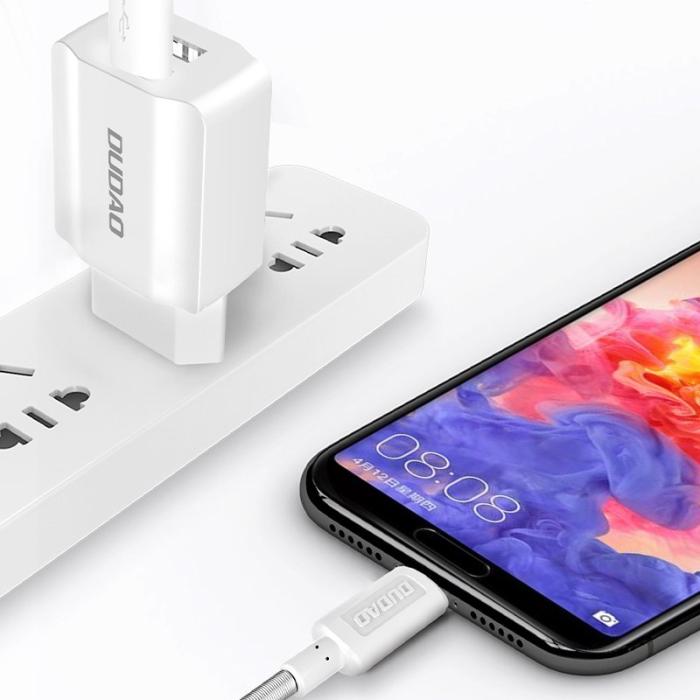 Dudao - Dudao Väggladdare USB EU + USB-C cable - Vit